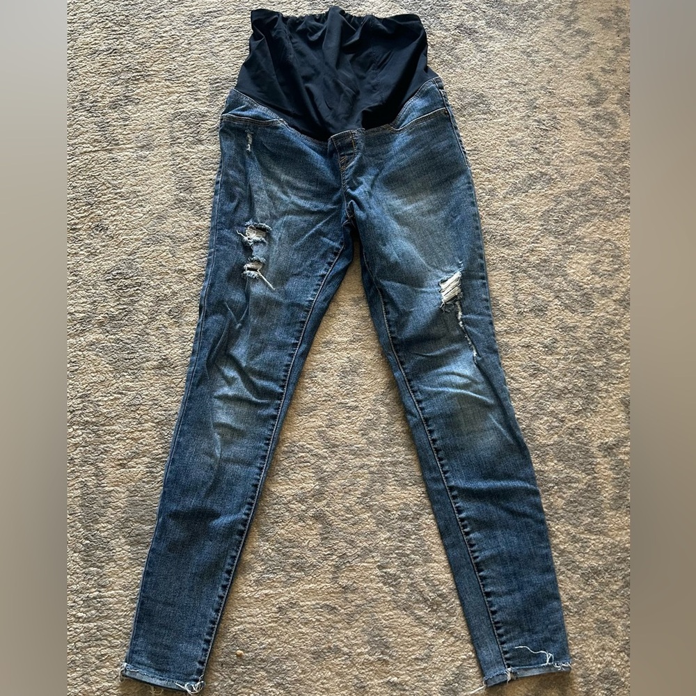 Isabel Maternity by Ingrid & Isabel Blue Distressed Skinny Jeans